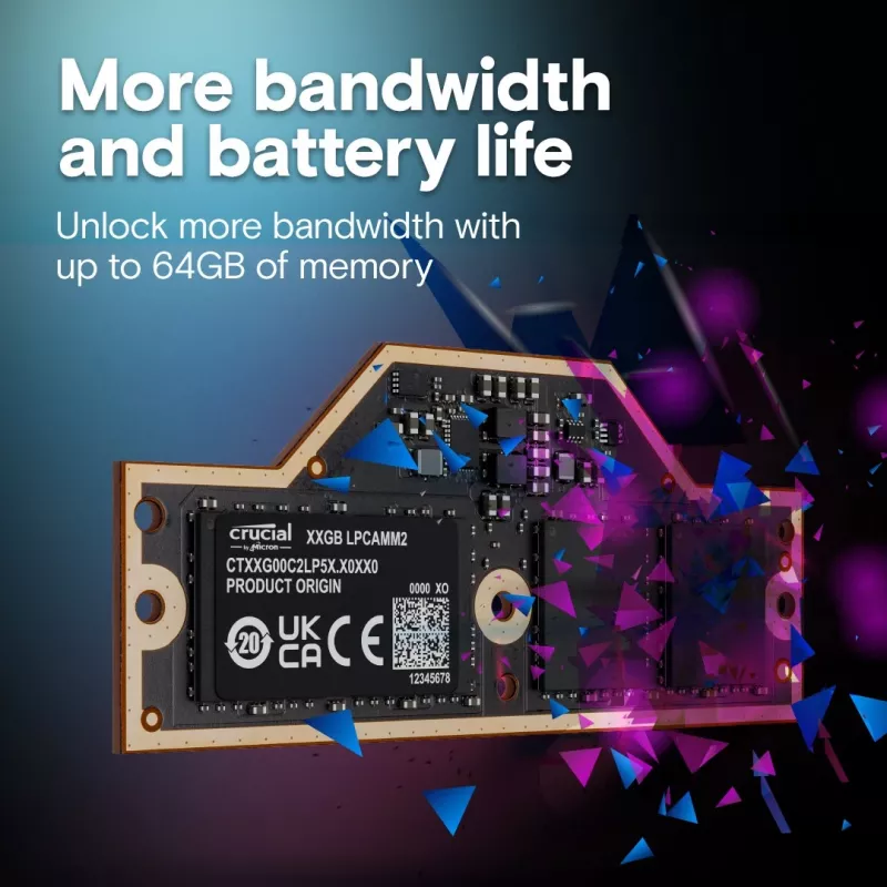Memoria para portátil DDR5 LPCAMM2 64GB/7500 LPDDR5X