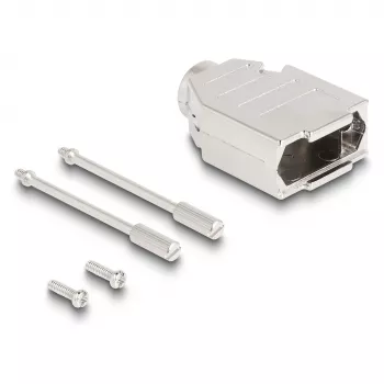 Pasacables DELOCK carcasa D-Sub de 9 pines (conector macho/hembra) plateado plástico, 31×46×16 mm