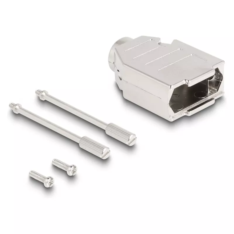 Pasacables DELOCK carcasa D-Sub de 9 pines (conector macho/hembra) plateado plástico, 31×46×16 mm