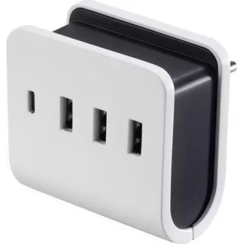 VOLTCRAFT VC-11374055 Cargador USB Adaptador de enchufe Corriente de salida (máx.) 4,8 A 4 x USB, conector hembra USB-C™