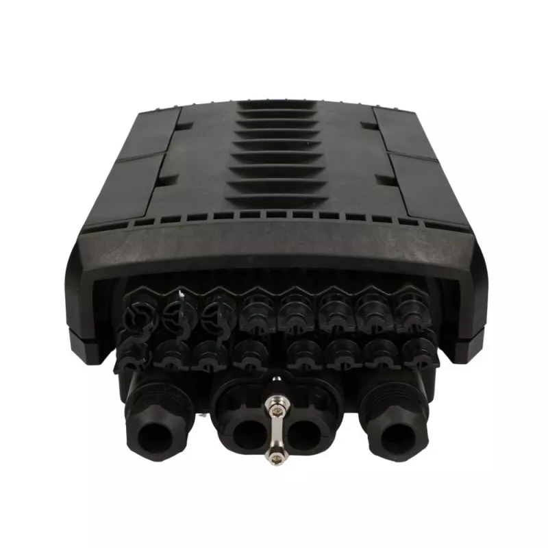 Caja de terminación de fibra óptica Extralink POLA 16 fibras, carcasa ABS, negra