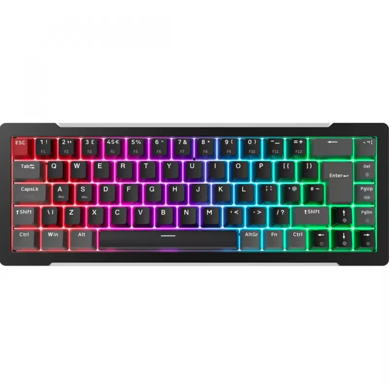 MGA-68, teclado gaming negro, distribución alemana, Hejin Magnetic Yellow