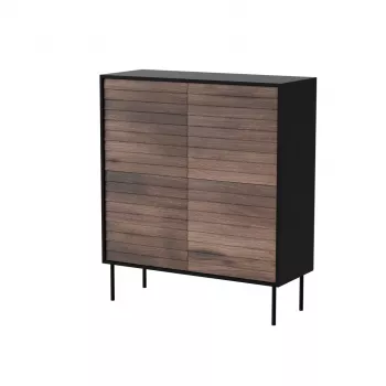 Cómoda Cama 4D CORTINA 102x40x118 negro/nogal