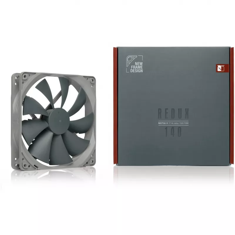 Ventilador Noctua NF-P14S REDUX-1500 PWM 140 mm gris, 12V PWM, 450–1500 RPM, 133,7 m³/h, 25,8 dB