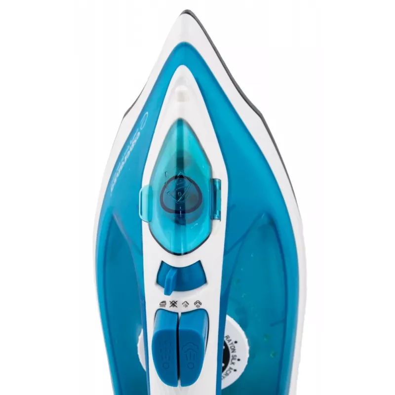 Plancha de vapor Esperanza EHI002 Slider, 2200 W, suela cerámica, vapor vertical, blanca/azul