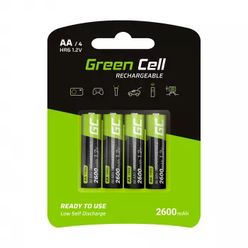 Batería recargable Green Cell GR01 AA NiMH 1,2 V 2600 mAh, 4 uds., verde