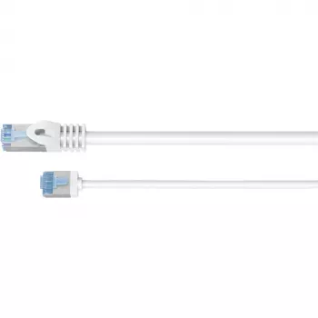 Goobay Cable de red CAT 6A ultra flexible fino U/UTP blanco - conector extra corto (74285)