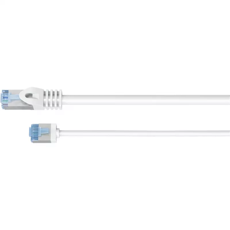 Goobay Cable de red CAT 6A ultra flexible fino U/UTP blanco - conector extra corto (74285)
