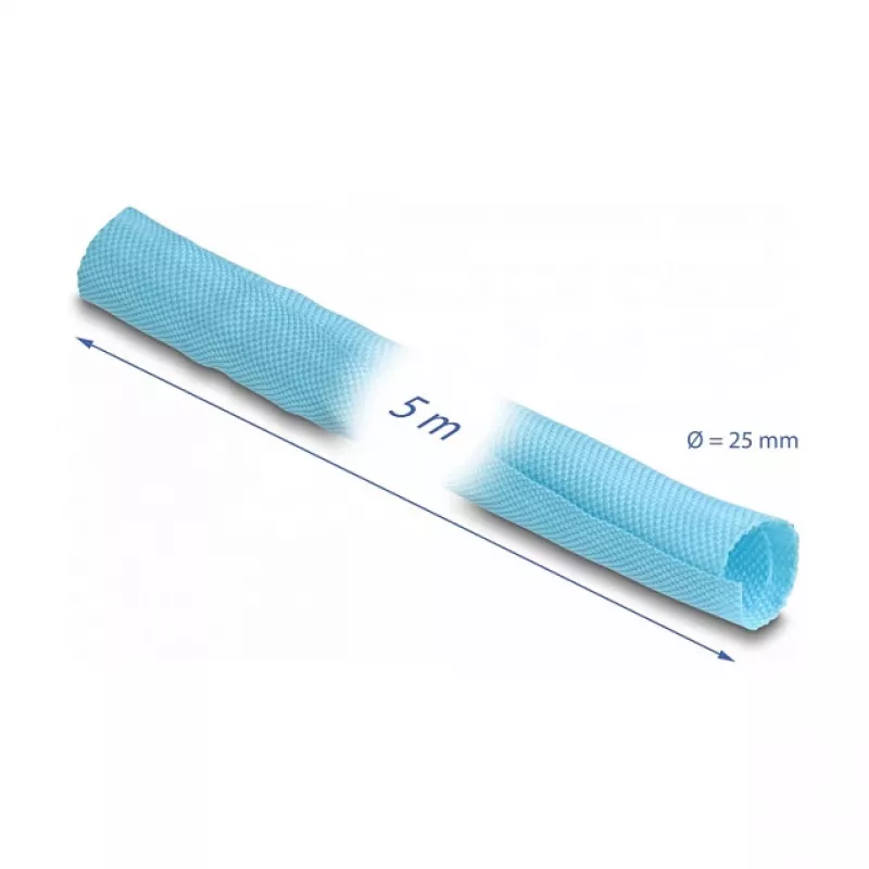 Funda para cables DeLOCK 20883 azul poliéster 2,6 cm de diámetro 5000 mm de longitud