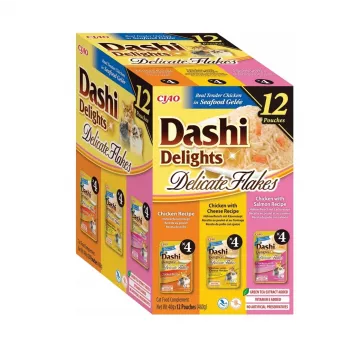INABA Dashi Delights Delicate flakes mezcla de pollo comida húmeda para gatos 12x40 g