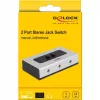 Conmutador de audio jack 3,5 mm 2 puertos manual bidireccional, conmutador gris/negro