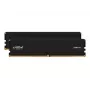 Crucial - DDR5 - Kit - 32 GB: 2 x 16 GB - DIMM - 288-PIN 6000 MHz / PC5-48000 CL48 1.1 V sin búfer on-die ECC Negro