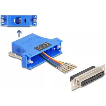 Delock D-Sub 25 polos conector hembra a RJ12 set de montaje azul (67100)