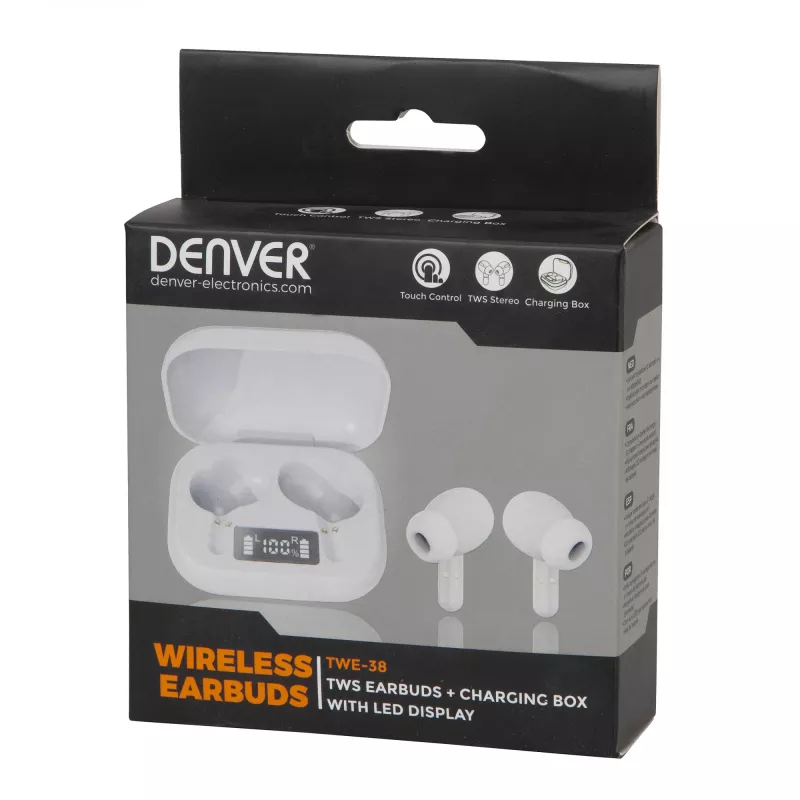 Denver TWS auriculares TWS TWE-38 blanco