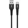 Goobay cable USB-C Fabric Supersoft con conectores metálicos, 2 m, negro (2m, USB 2.0, 60W), cable USB