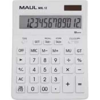 Maul MXL 12 Calculadora de sobremesa Blanca Pantalla (dígitos): 12 alimentación por batería, alimentación solar (An x Al x Pr) 155 x 205 x 35 mm (7267002)