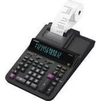 Calculadora de escritorio con impresora CASIO DR-200R-BK, calculadora compacta negra con impresora