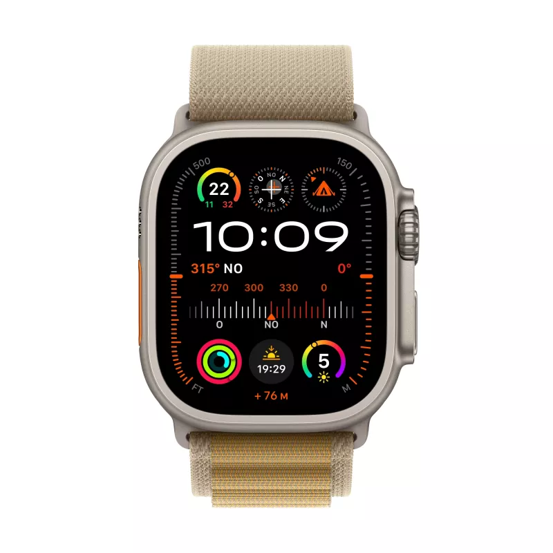 Apple Watch Ultra 2 GPS + Cellular 49mm carcasa de titanio natural con correa Alpine Tan – Medium (MX4F3FD/A)