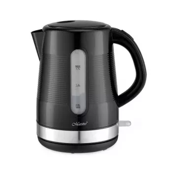 Hervidor de agua Maestro, 1,7 L, 2200 W, negro — carcasa de plástico, tapa con pulsador, asa ergonómica