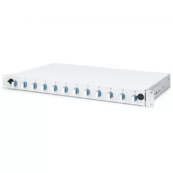 CAJA DE EMPALME DE FIBRA ÓPTICA LC OS2 1U 12XLC OS2 PIGTAILS ACOPLADOR