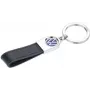 Llavero TROIKA VW presilla de cuero Negro cuero metal 115 mm