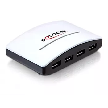 Hub USB DeLOCK 4 puertos 5000 Mbit/s negro blanco