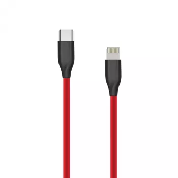 Cable de silicona USB Type-C a Lightning, 2 m (rojo)