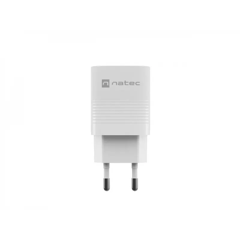 Cargador con cable para dispositivos móviles NATEC NUC-2140, 30W, USB-C PD 3.0 + USB-A, Samsung AFC, blanco