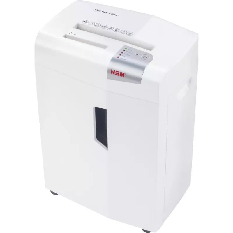 Destructora de documentos HSM 1033121 corte en partículas 2 x 15 mm, 23 cm de ancho de trabajo, 26 L de capacidad, blanca