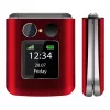 Teléfono plegable Beafon Fold 10 Silver Line rojo-plateado Dual SIM