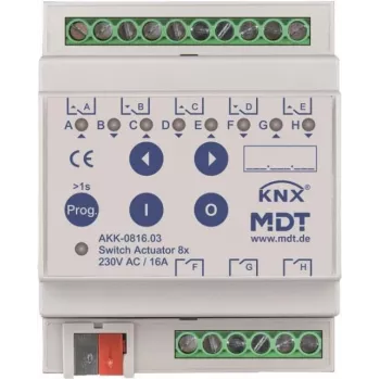 Actuador de conmutación MDT AKK-0816.03 8 canales, 4TE, REG, 16A, 70µ (AKK-0816.03)