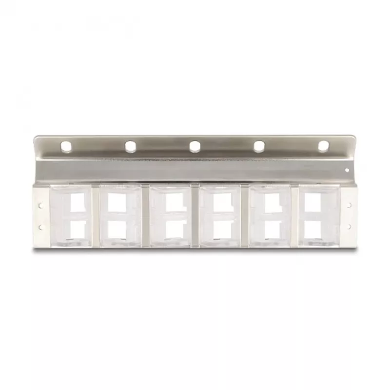 DeLOCK 67040 Soporte Keystone de 12 puertos, inclinable, para rack de 10" o 19" y montaje en pared
