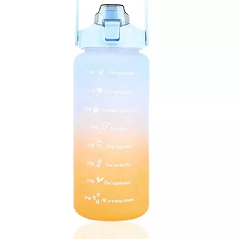 Extralink Botella de agua motivacional, 2000 ml botella deportiva, azul-naranja, BUT-993