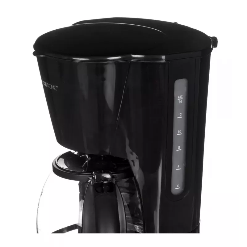 Cafetera de filtro CLATRONIC KA 3473, depósito de agua de 1,5 l, capacidad para 14 tazas, negra