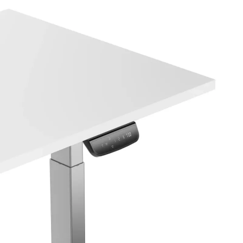 Mesa regulable en altura Up Up Bjorn Gray, tablero L Blanco