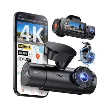 Dashcam para coche VANTRUE N4 PRO S 3 canales (frontal + interior + trasera), 3840x2160, F/1.8, Wi‑Fi, GPS, pantalla de 3,19 pulgadas
