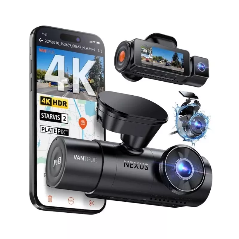 Dashcam para coche VANTRUE N4 PRO S 3 canales (frontal + interior + trasera), 3840x2160, F/1.8, Wi‑Fi, GPS, pantalla de 3,19 pulgadas