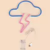 Luz de neón MANTA SNL71BL Nube con rayo Azul‑Rosa – letrero de neón LED decorativo