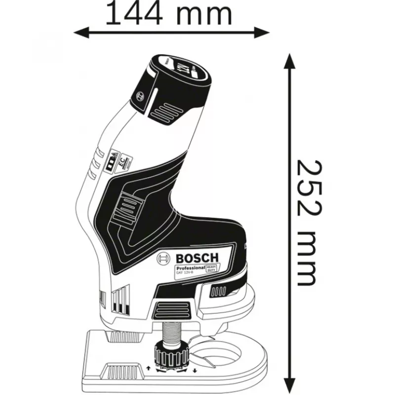 Bosch GKF 12V-8 Professional Fresadora de cantos a batería, solo