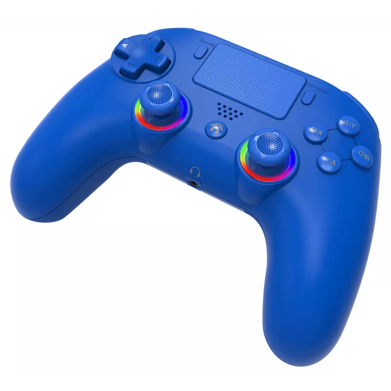 Mando inalámbrico LED SUBSONIC SA5639-3 para PS4 y PC, mando inalámbrico azul