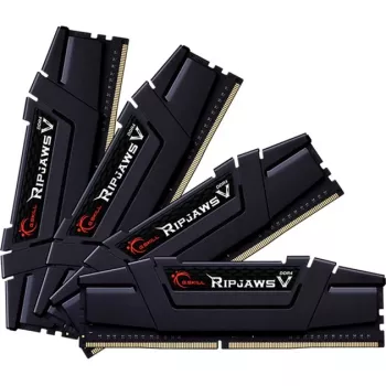 DIMM 64 GB DDR4-3600 (4x 16 GB) Quad-Kit, memoria RAM negra, F4-3600C16Q-64GVKC, Ripjaws V, INTEL XMP