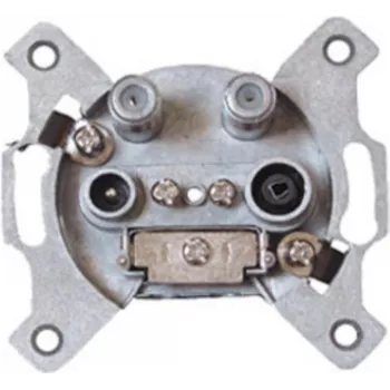 Toma de antena ShiverPeaks 83906-1L BK+2 SAT – toma coaxial de pared para conexiones terrestres y dos de satélite