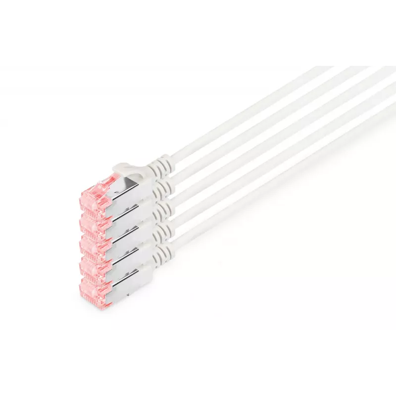 Digitus DK-1624-100S-5 Cable patch Slim CAT 6 U/FTP, 10 m, gris, paquete de 5