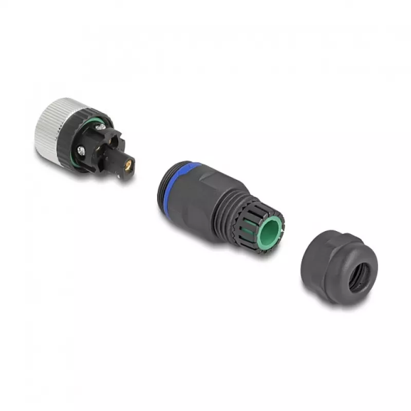 Conector DeLOCK M12 codificación A 5 polos hembra conexión por tornillo