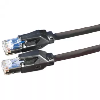 Cable de parcheo DTWYLER Cat.6 Class E S/FTP CU 7702 flex LSOH Hirose TM21 negro 1m