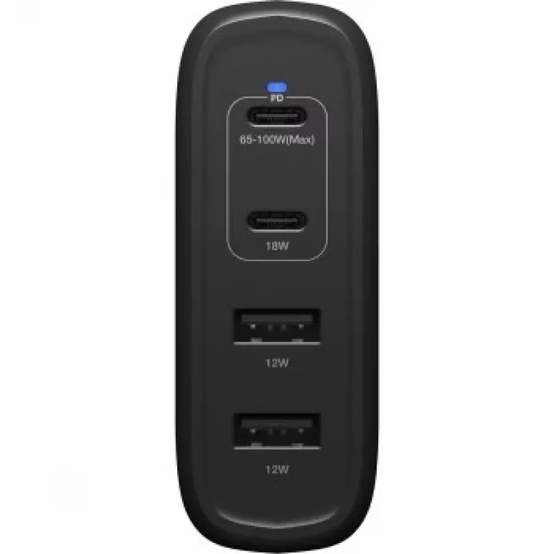 Cargador de pared OTTERBOX 78-81343 100W GaN con 2× conectores USB-C y 2× USB-A