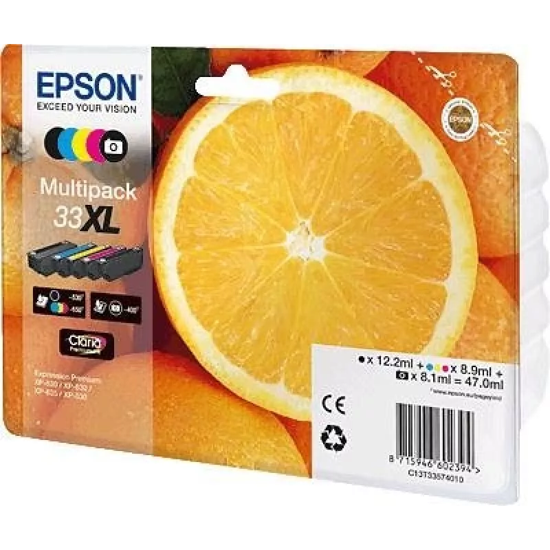 Epson 33XL Multipack C13T33574010, 5 colores (negro, negro foto, cian, magenta, amarillo)