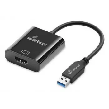 Convertidor de audio y vídeo USB-A a HDMI MediaRange MRCS232, cable de 20 cm, negro