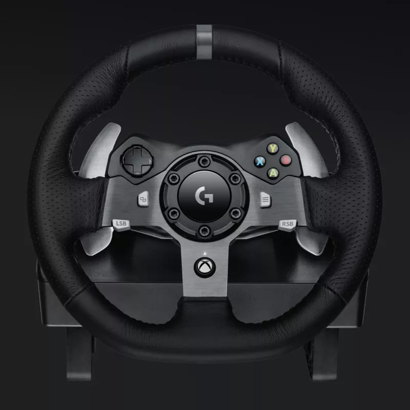 Logitech G920 Driving Force volante de carreras con pedales para Xbox One y PC, USB, negro (941-000123)