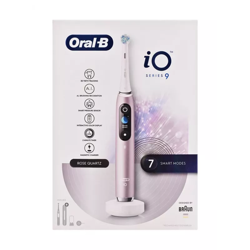 Oral-B iO9 Series 9 Cepillo de dientes eléctrico, rosé cuarzo